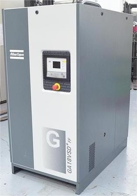 Parafusos giratórios com injeção de óleo Atlas Variable Speed Drive Atlas VSD Plus com liga de alumínio GA18VSD+