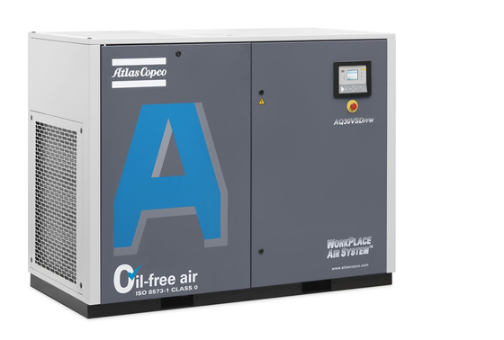 Compressor de ar de parafuso de 30 kW sem óleo AQ-30 VSD 72 dB Nível de ruído