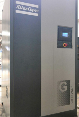 Compressor de parafuso giratório GA75VSD++ com secador integrado e arrefecimento por ar forçado