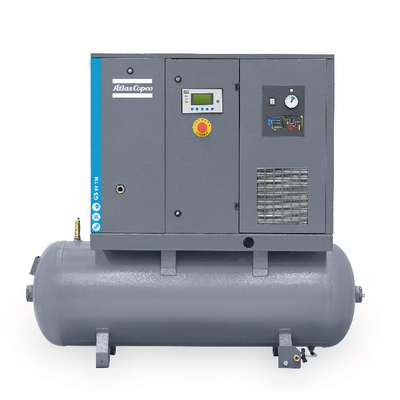 Compressor de ar lubrificado com injecção de óleo com parafusos rotativos da série G5 do Atlas para poupança de energia