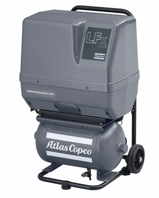 Compressor de ar de parafuso Atlas livre de óleo LFX Compacto Pisto 62-64dB Nível de ruído