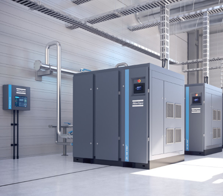 Compressor de ar de parafuso Atlas de baixa pressão sem óleo ZE ZA VSD Certificado EMC